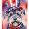 Edge Collections - 11.25" X 15.50" - Multicolor - Schnauzer Patriotic American Decorative Banner - 1 Piece